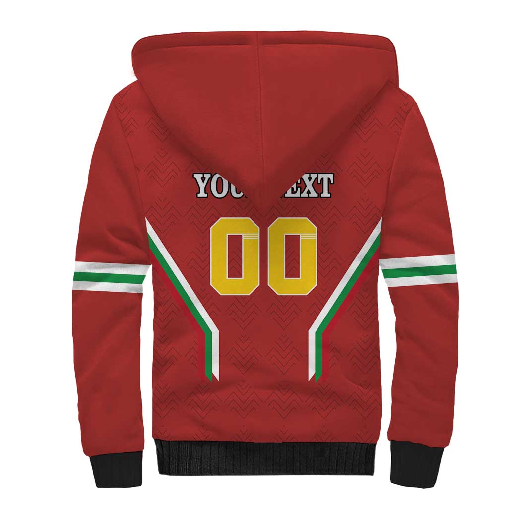 Custom Bulgaria Football Sherpa Hoodie The Lions Come Champions Red Version - Wonder Print Shop