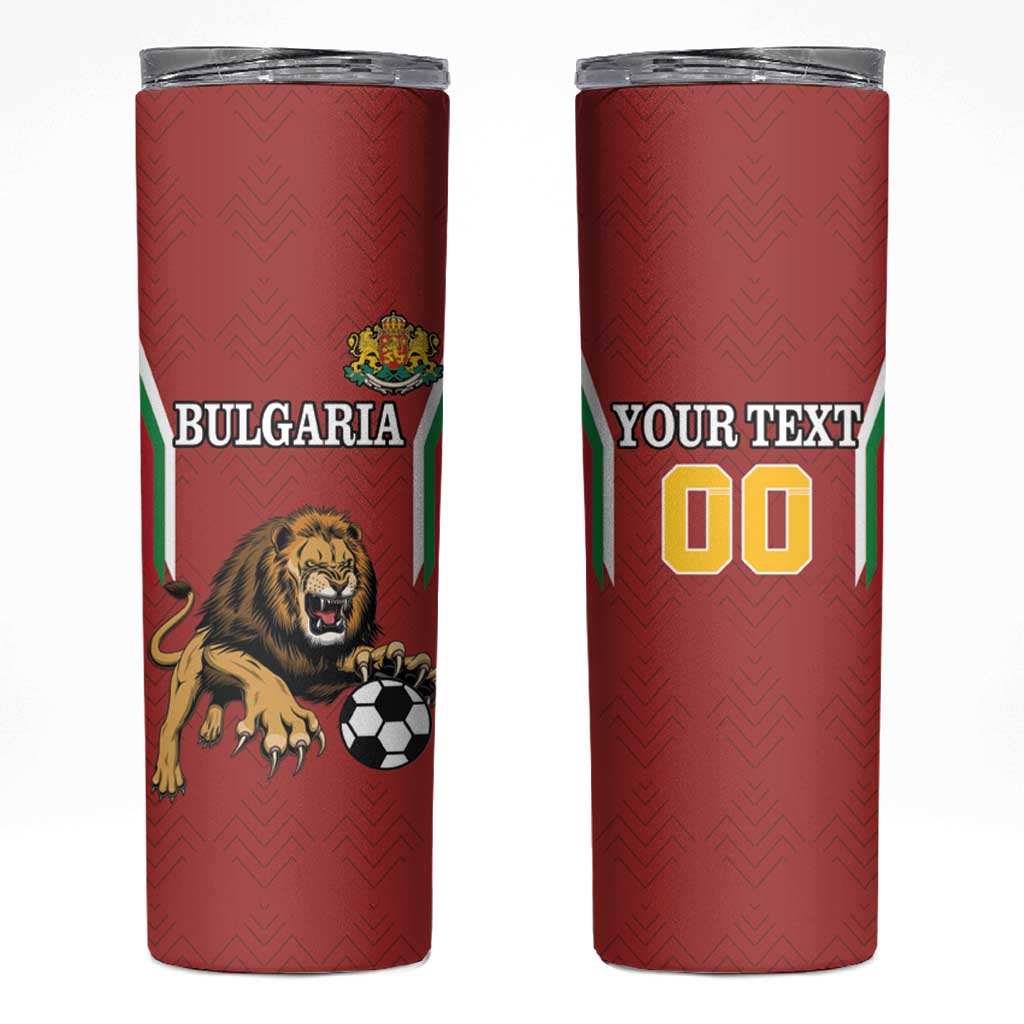 Custom Bulgaria Football Skinny Tumbler The Lions Come Champions Red Version - Wonder Print Shop