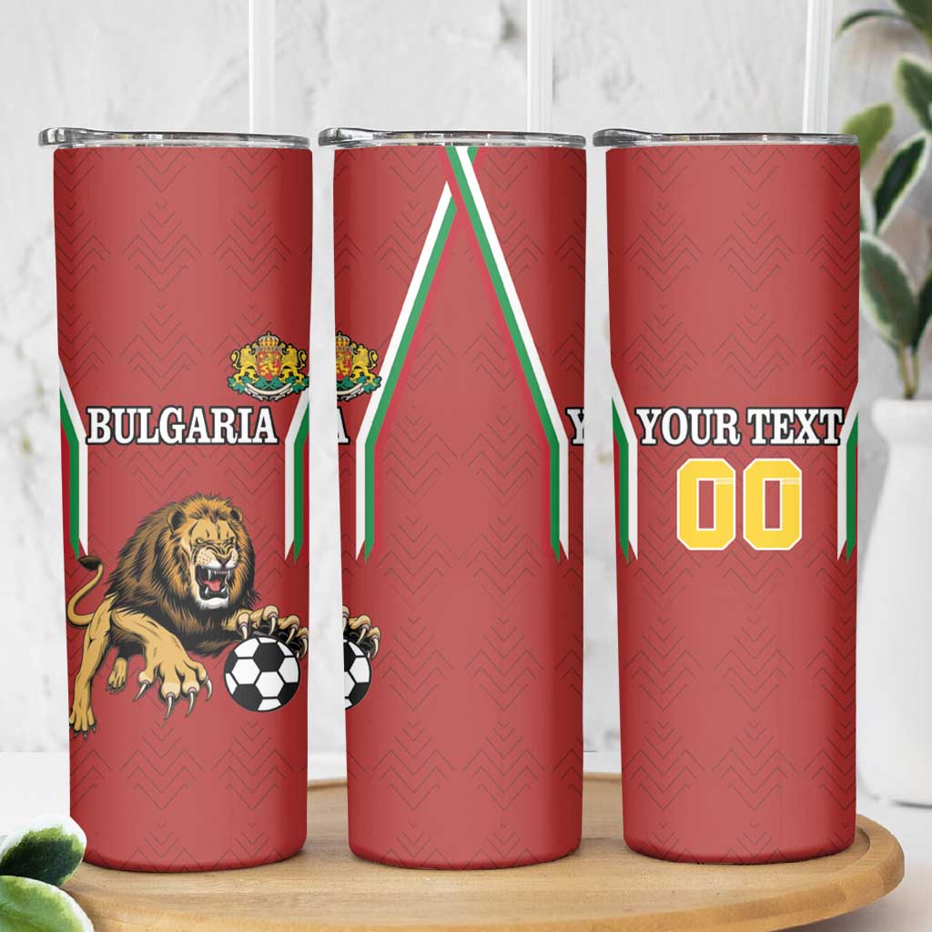 Custom Bulgaria Football Skinny Tumbler The Lions Come Champions Red Version - Wonder Print Shop