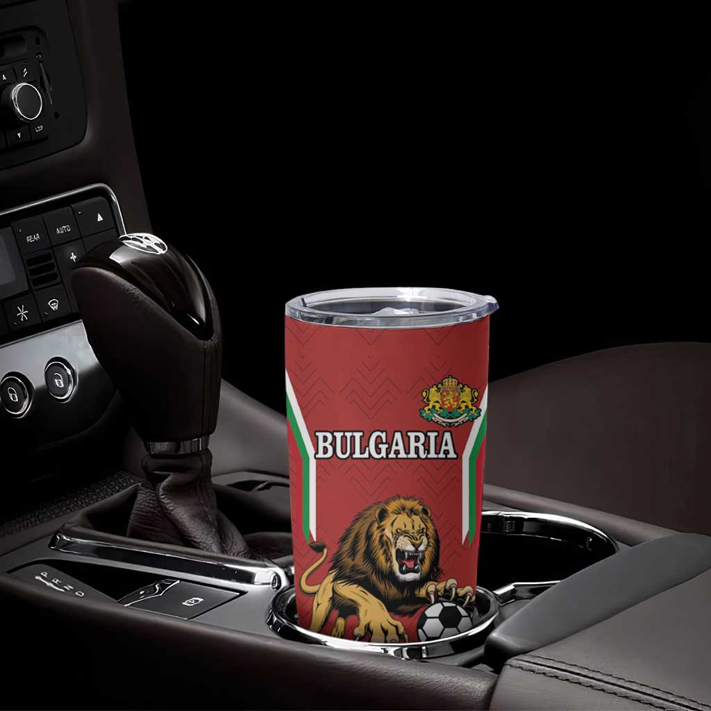 Custom Bulgaria Football Tumbler Cup The Lions Come Champions Red Version - Wonder Print Shop