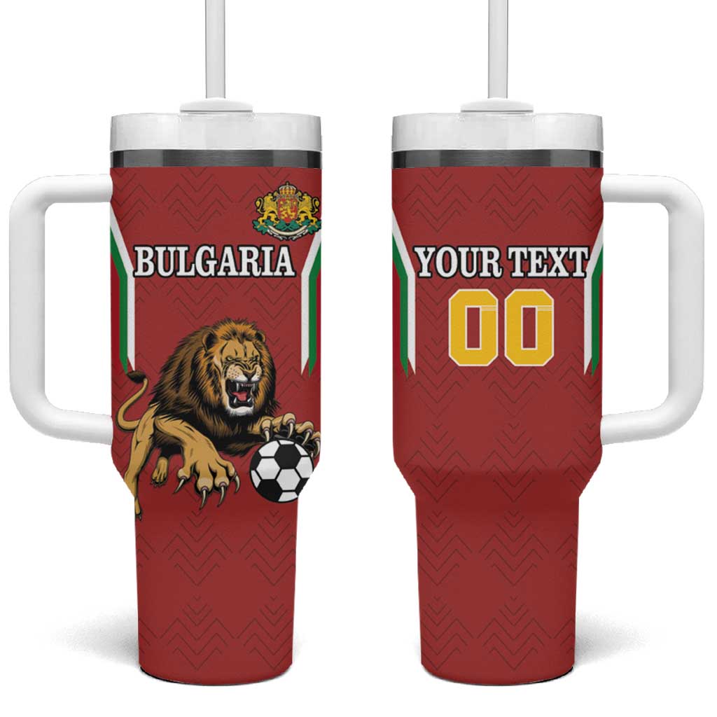 Custom Bulgaria Football Tumbler With Handle The Lions Come Champions Red Version - Wonder Print Shop