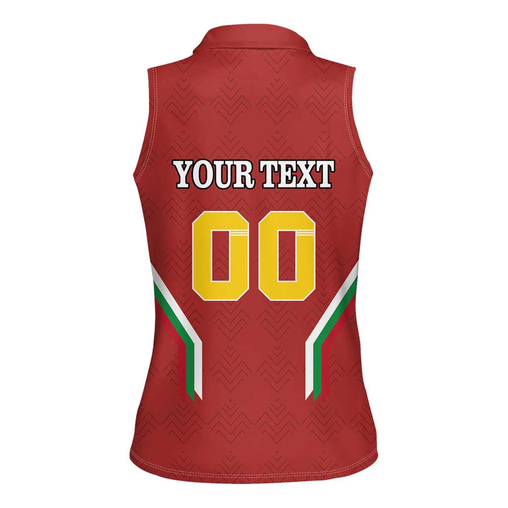 Custom Bulgaria Football Women Sleeveless Polo Shirt The Lions Come Champions Red Version - Wonder Print Shop