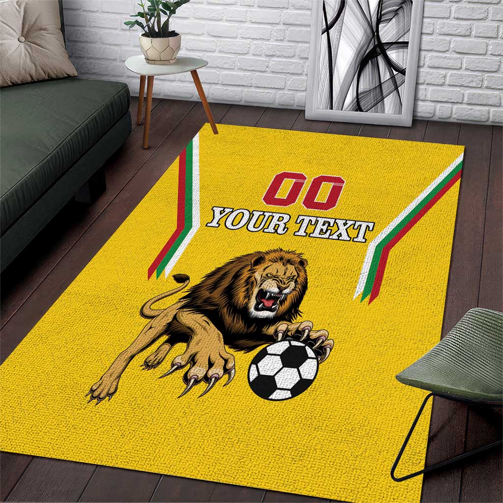 Custom Bulgaria Football Area Rug The Lions Come Champions Yellow Version