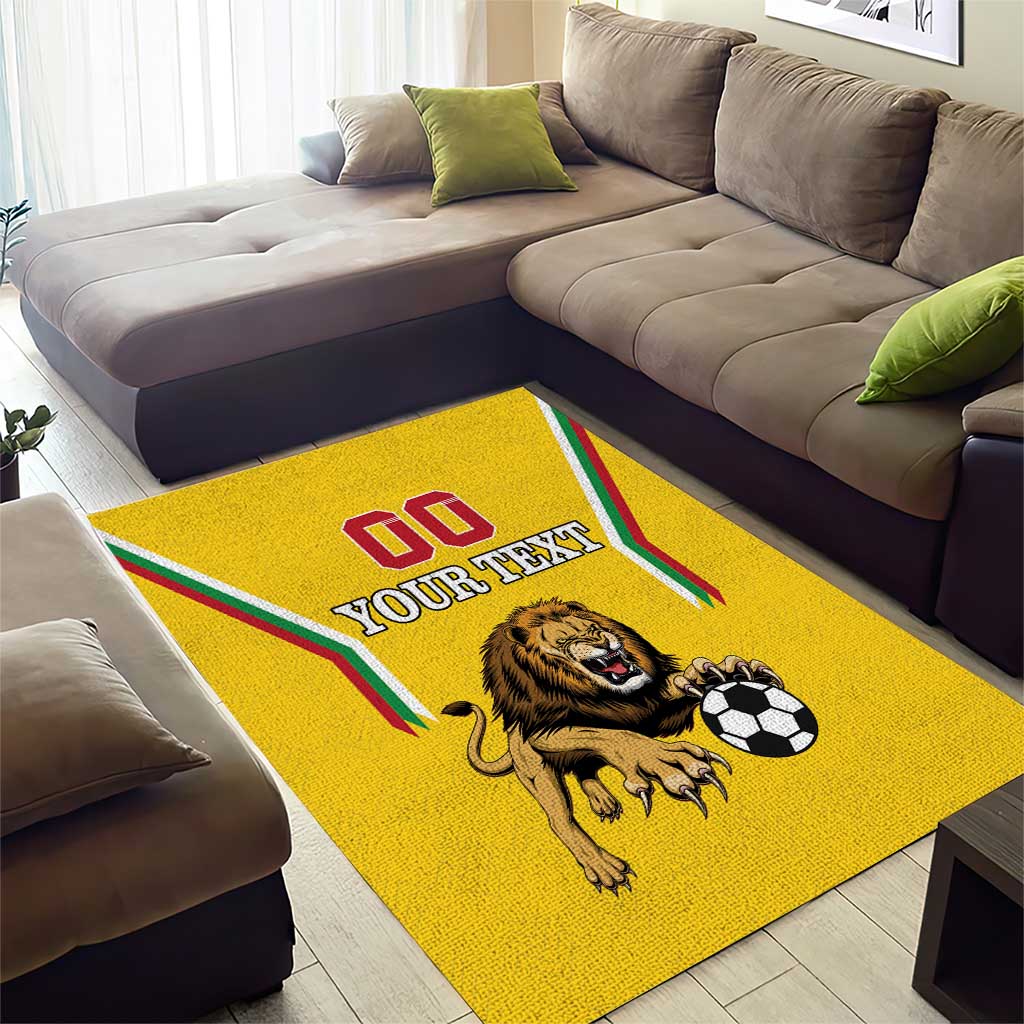 Custom Bulgaria Football Area Rug The Lions Come Champions Yellow Version