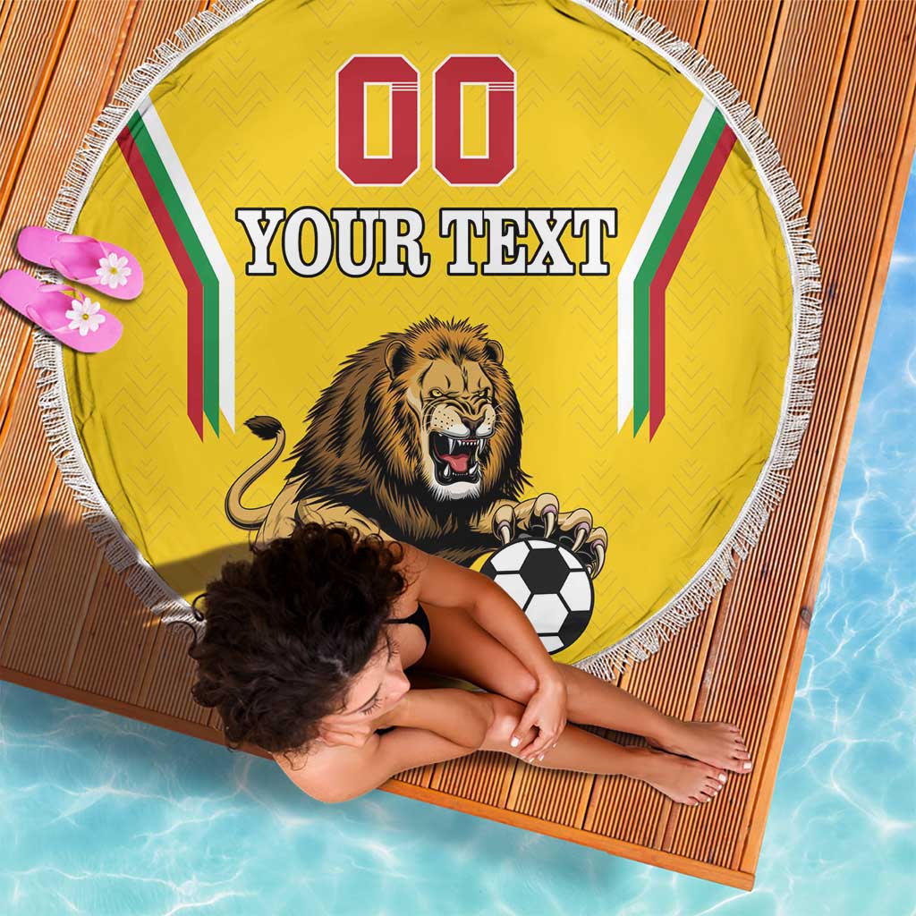 Custom Bulgaria Football Beach Blanket The Lions Come Champions Yellow Version