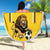 Custom Bulgaria Football Beach Blanket The Lions Come Champions Yellow Version
