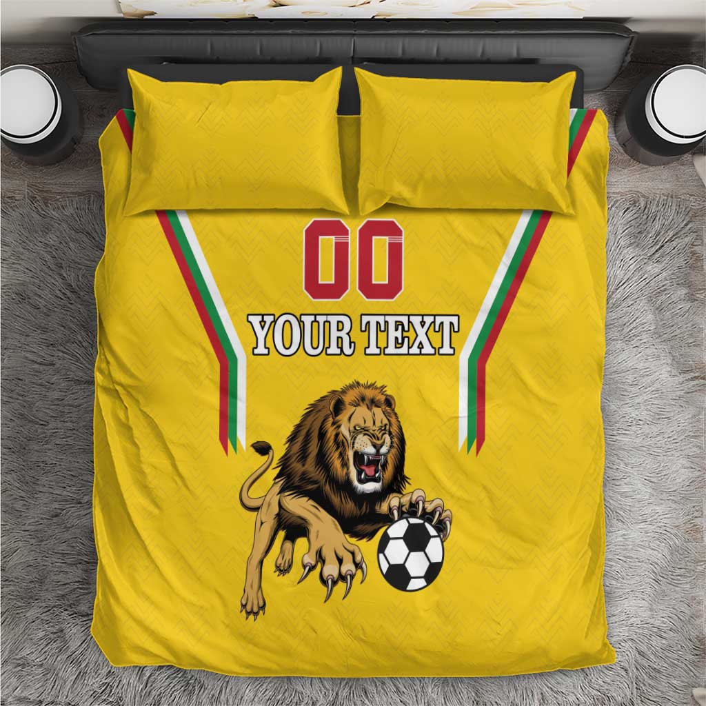 Custom Bulgaria Football Bedding Set The Lions Come Champions Yellow Version