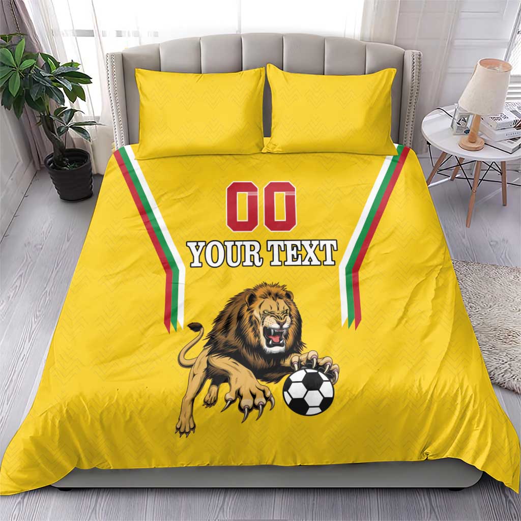 Custom Bulgaria Football Bedding Set The Lions Come Champions Yellow Version