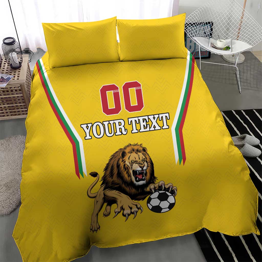 Custom Bulgaria Football Bedding Set The Lions Come Champions Yellow Version