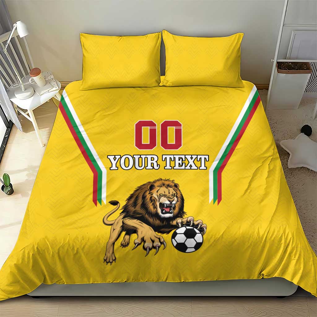 Custom Bulgaria Football Bedding Set The Lions Come Champions Yellow Version