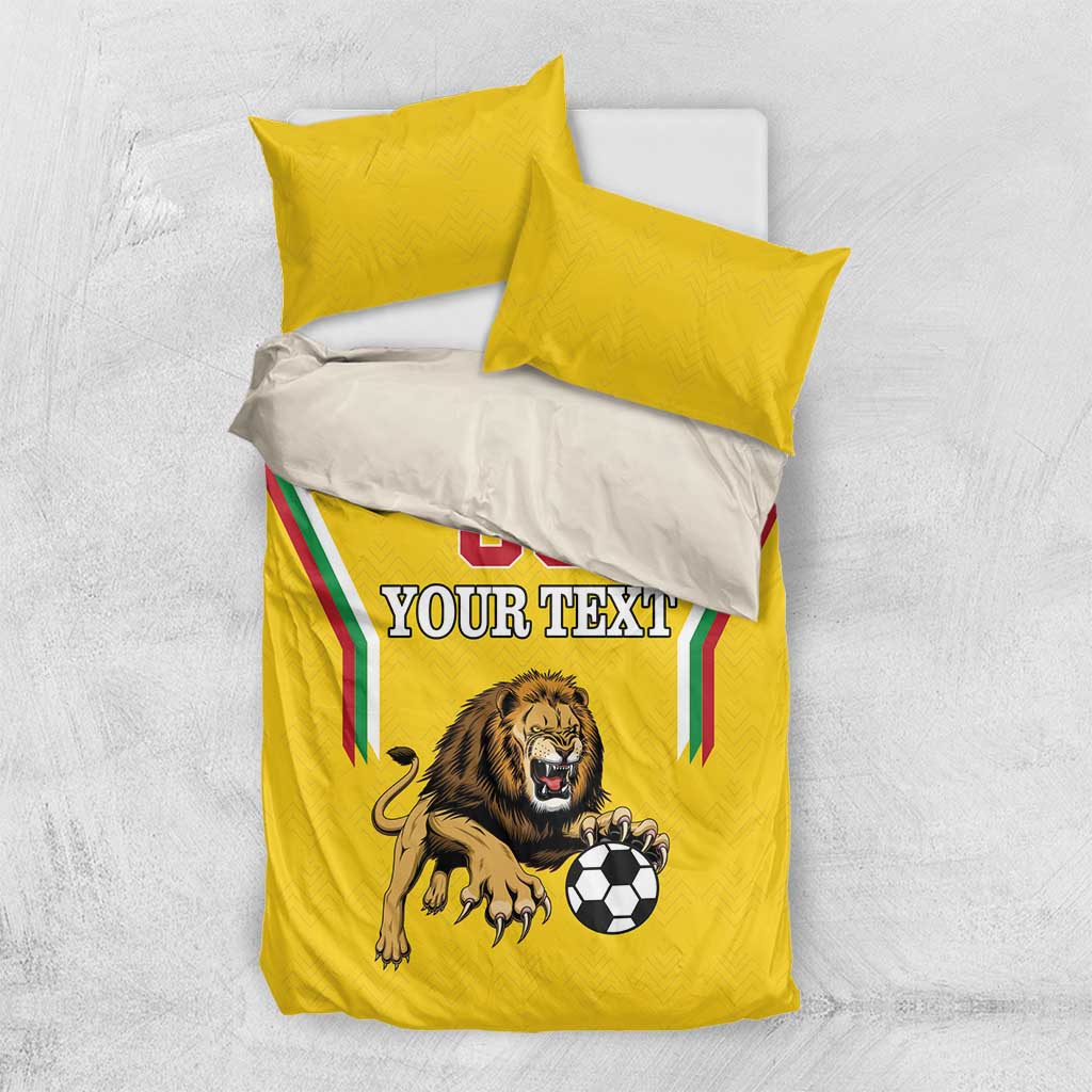 Custom Bulgaria Football Bedding Set The Lions Come Champions Yellow Version
