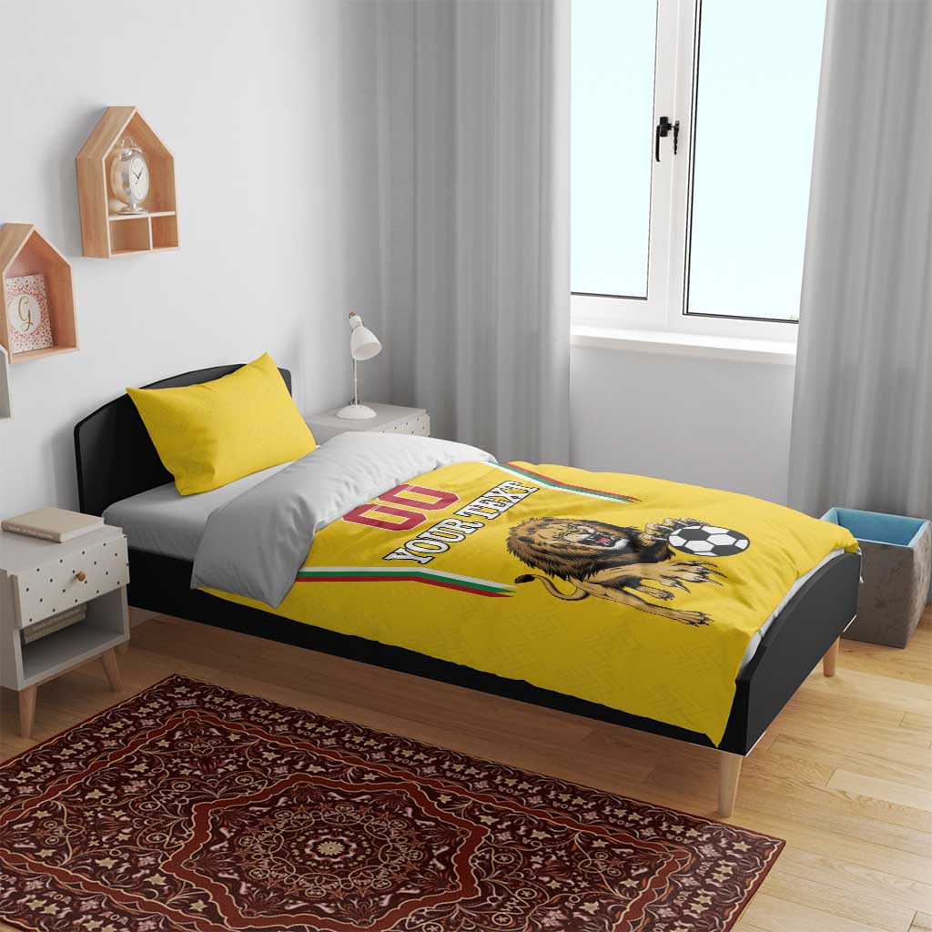 Custom Bulgaria Football Bedding Set The Lions Come Champions Yellow Version