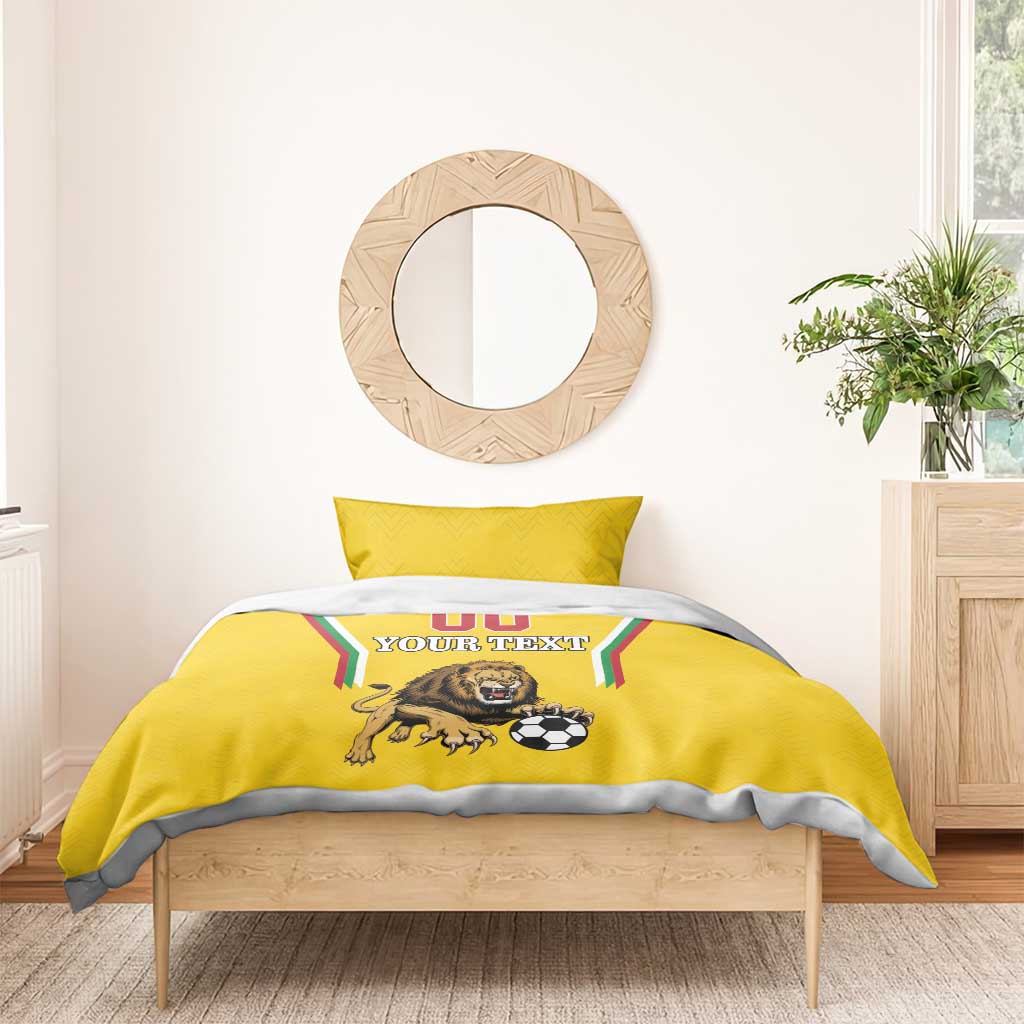 Custom Bulgaria Football Bedding Set The Lions Come Champions Yellow Version