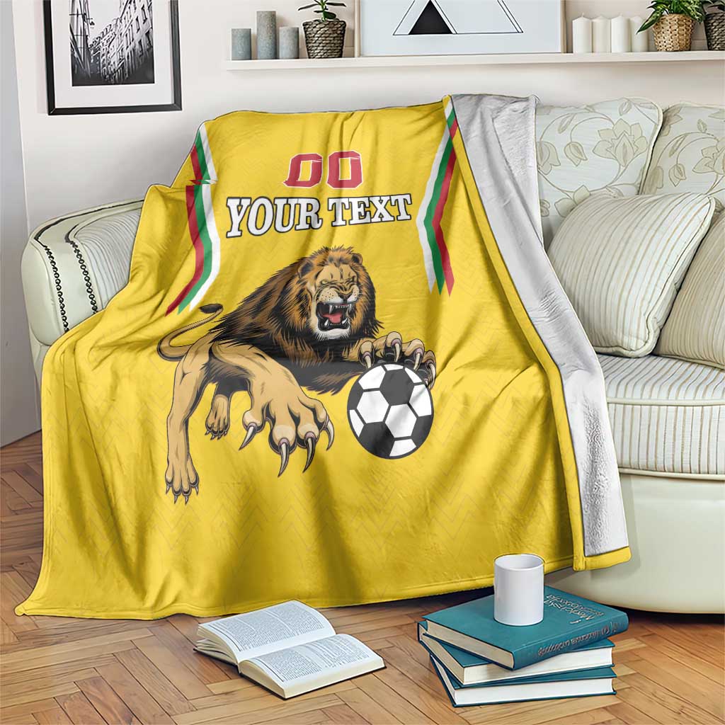 Custom Bulgaria Football Blanket The Lions Come Champions Yellow Version