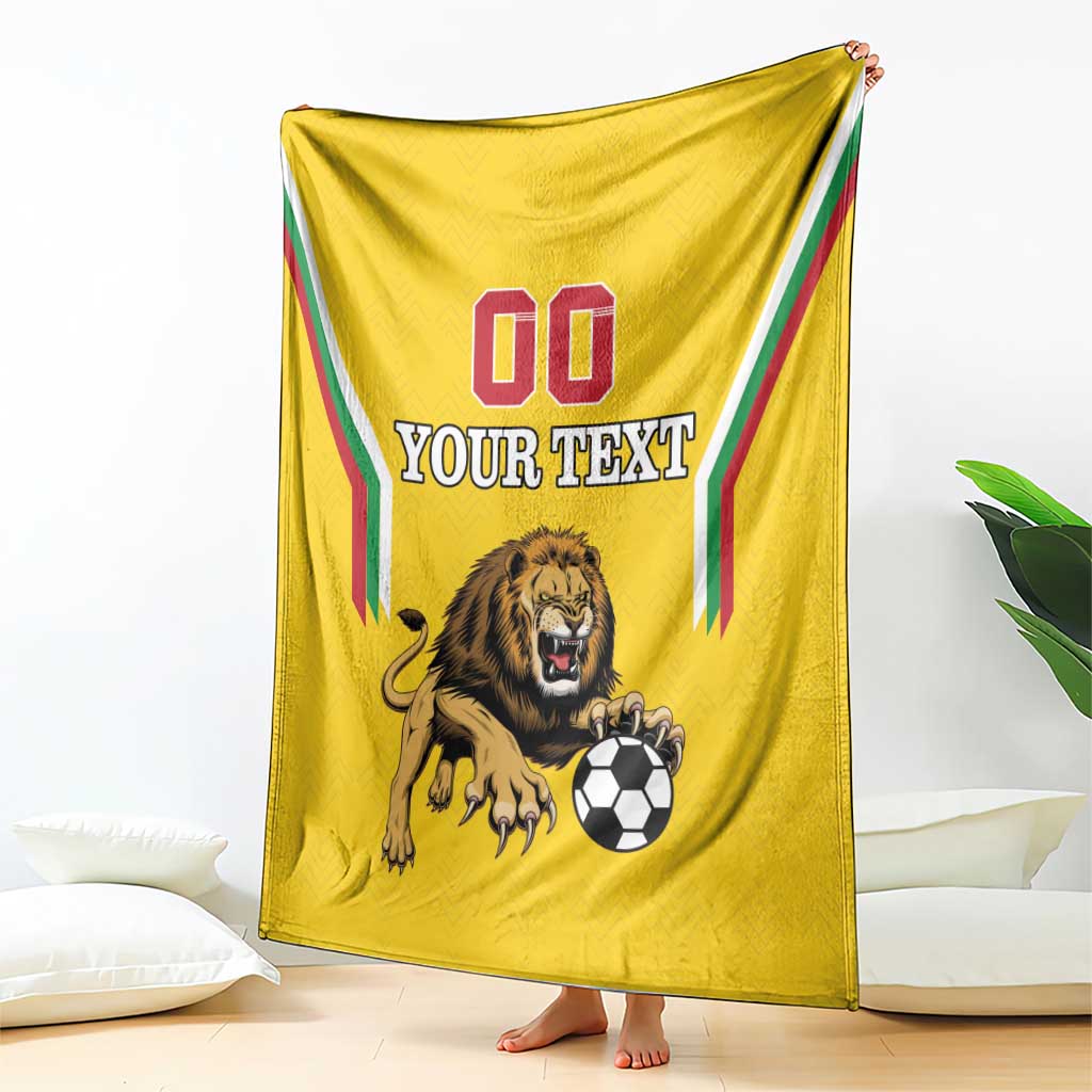 Custom Bulgaria Football Blanket The Lions Come Champions Yellow Version
