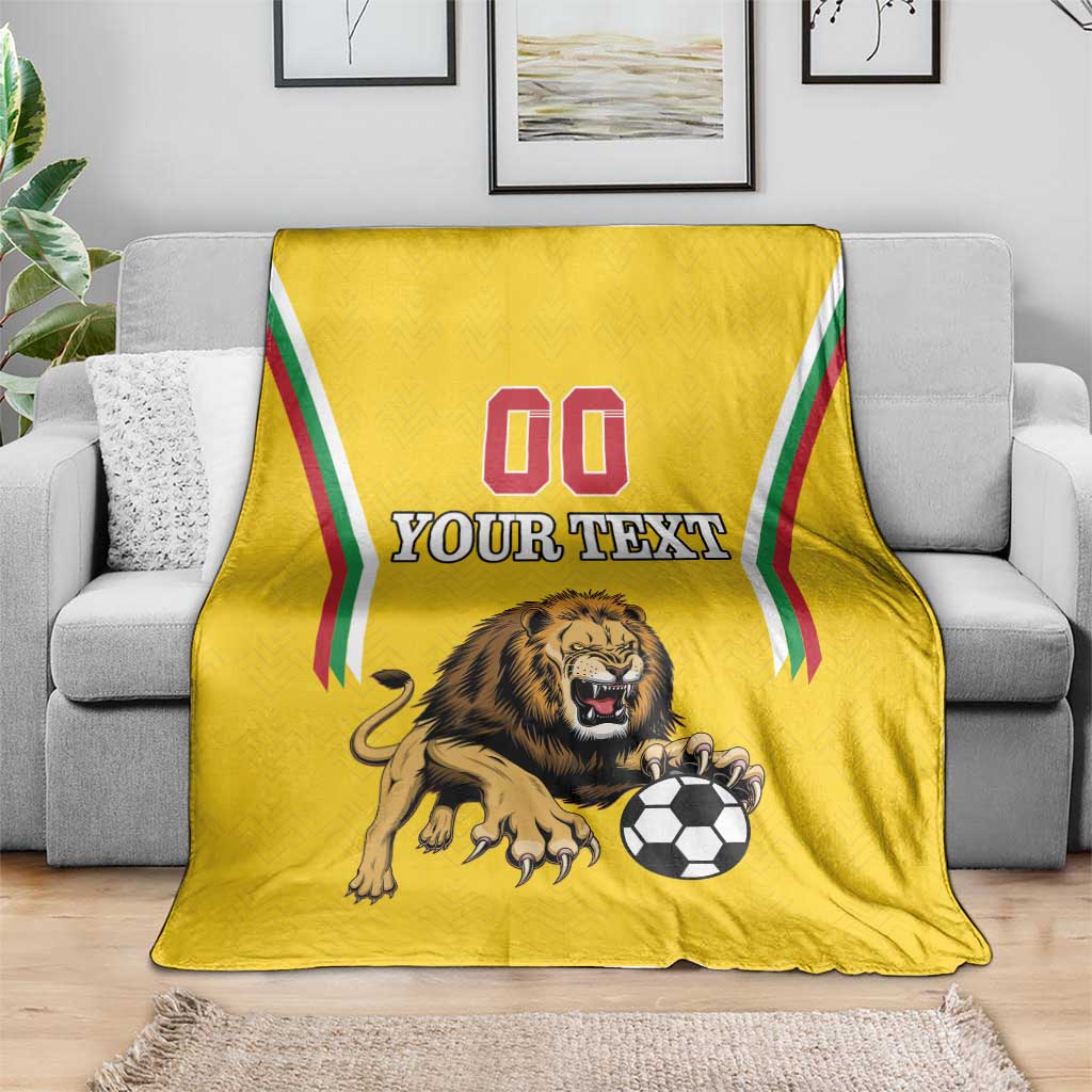 Custom Bulgaria Football Blanket The Lions Come Champions Yellow Version