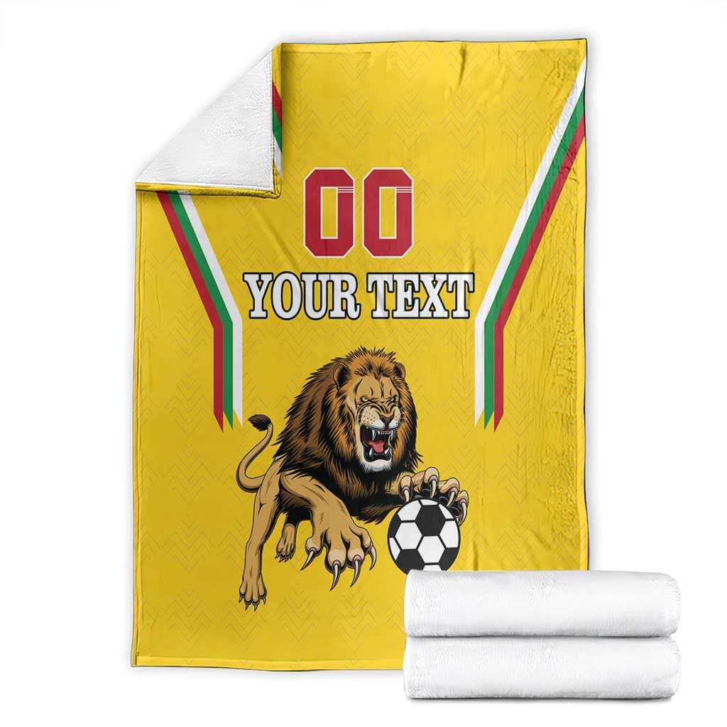 Custom Bulgaria Football Blanket The Lions Come Champions Yellow Version