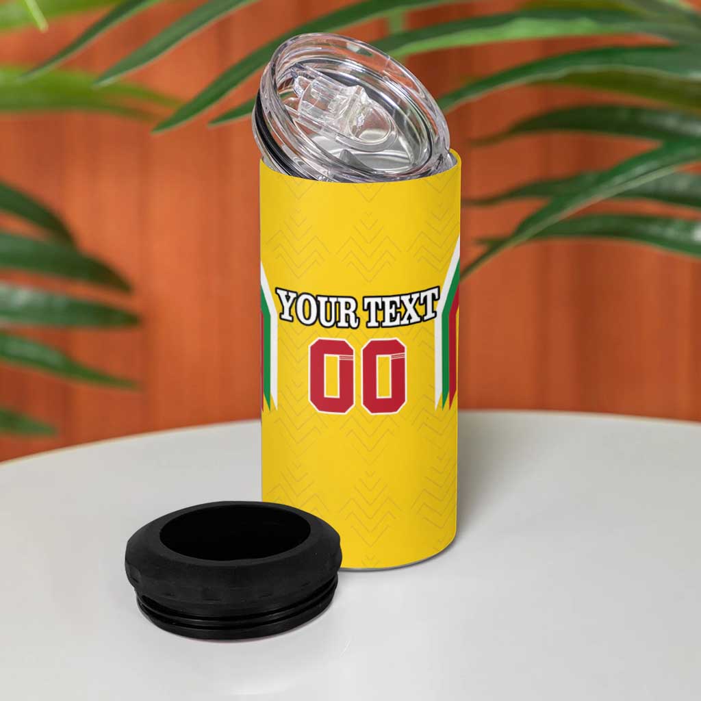 Custom Bulgaria Football 4 in 1 Can Cooler Tumbler The Lions Come Champions Yellow Version