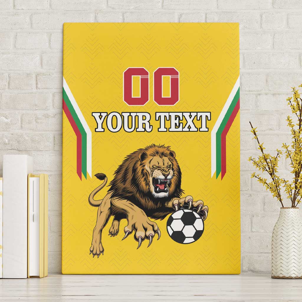 Custom Bulgaria Football Canvas Wall Art The Lions Come Champions Yellow Version