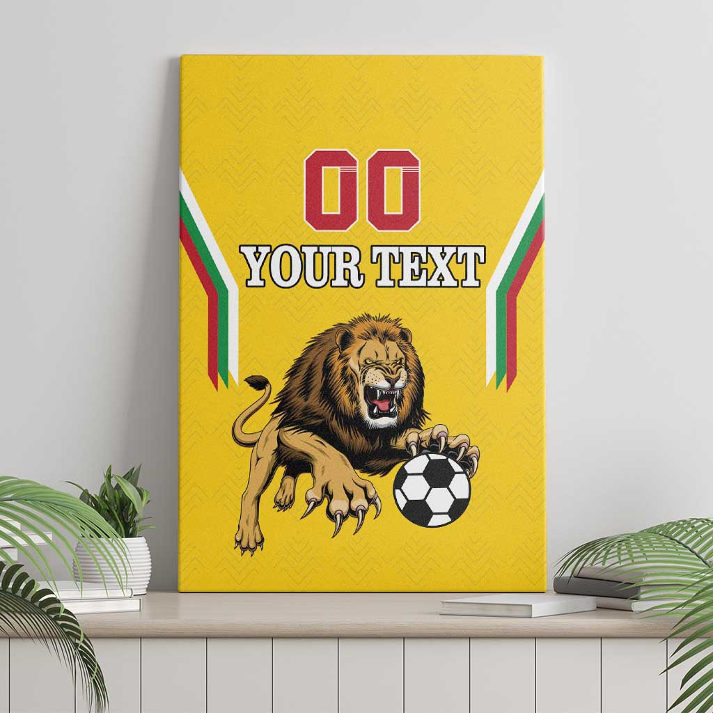 Custom Bulgaria Football Canvas Wall Art The Lions Come Champions Yellow Version