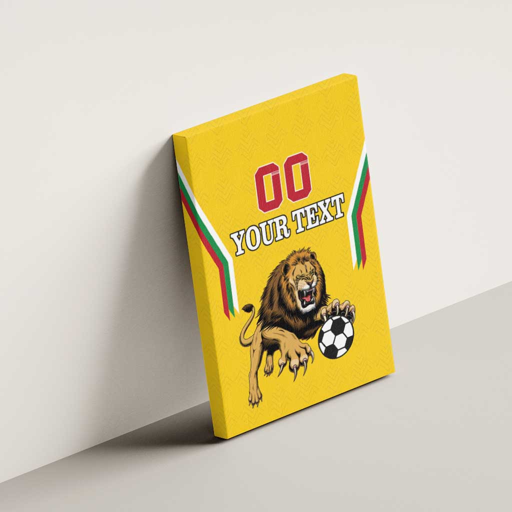 Custom Bulgaria Football Canvas Wall Art The Lions Come Champions Yellow Version