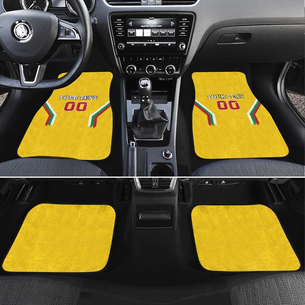 Custom Bulgaria Football Car Mats The Lions Come Champions Yellow Version