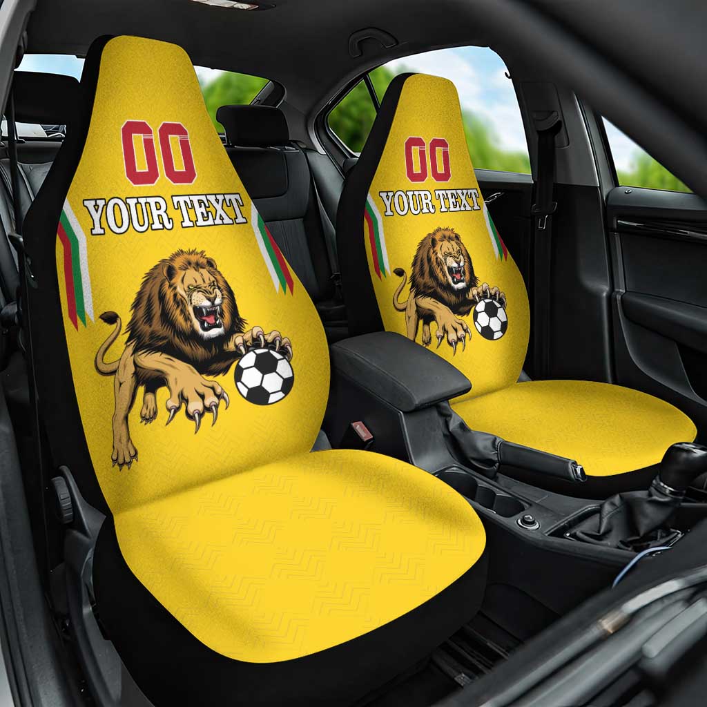 Custom Bulgaria Football Car Seat Cover The Lions Come Champions Yellow Version