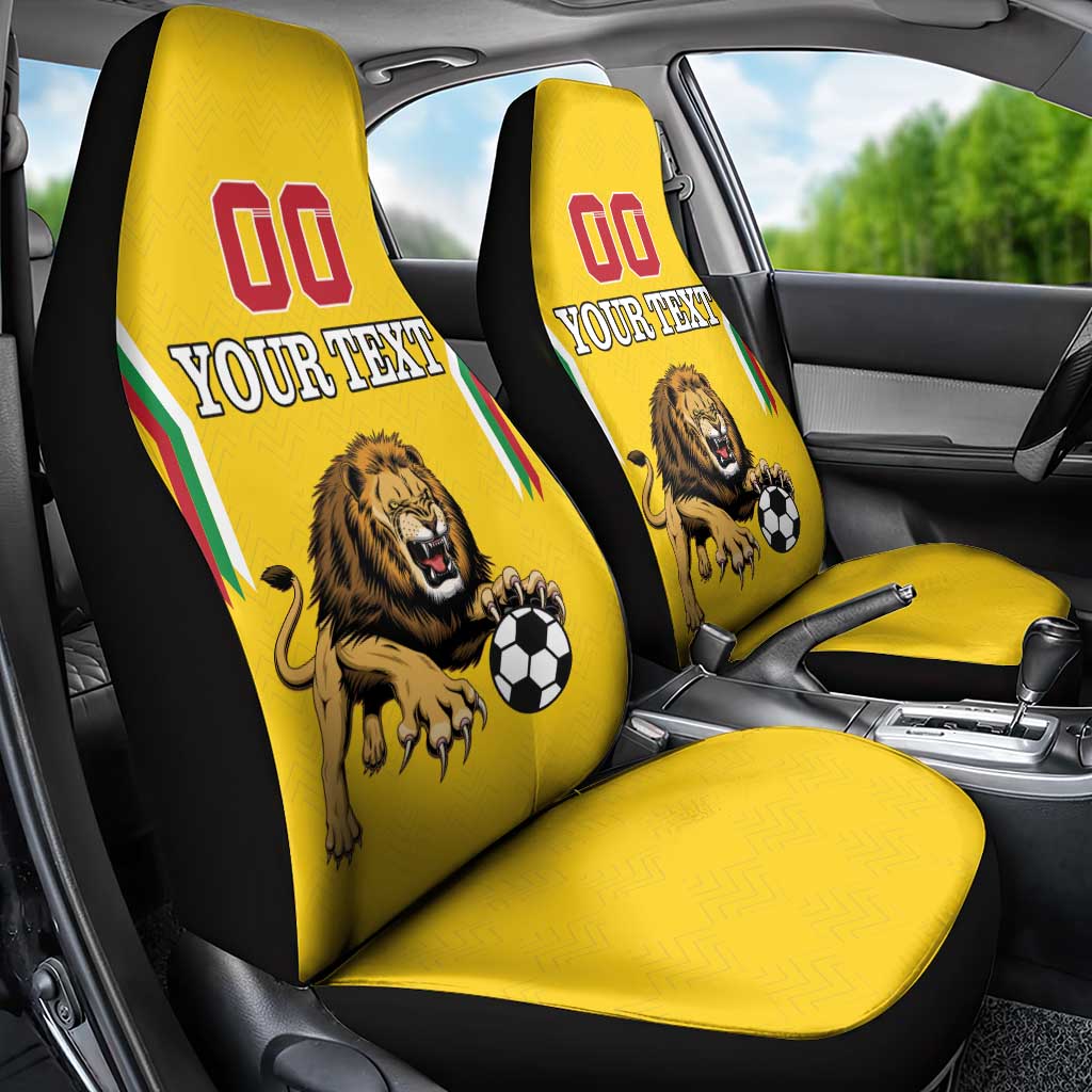 Custom Bulgaria Football Car Seat Cover The Lions Come Champions Yellow Version