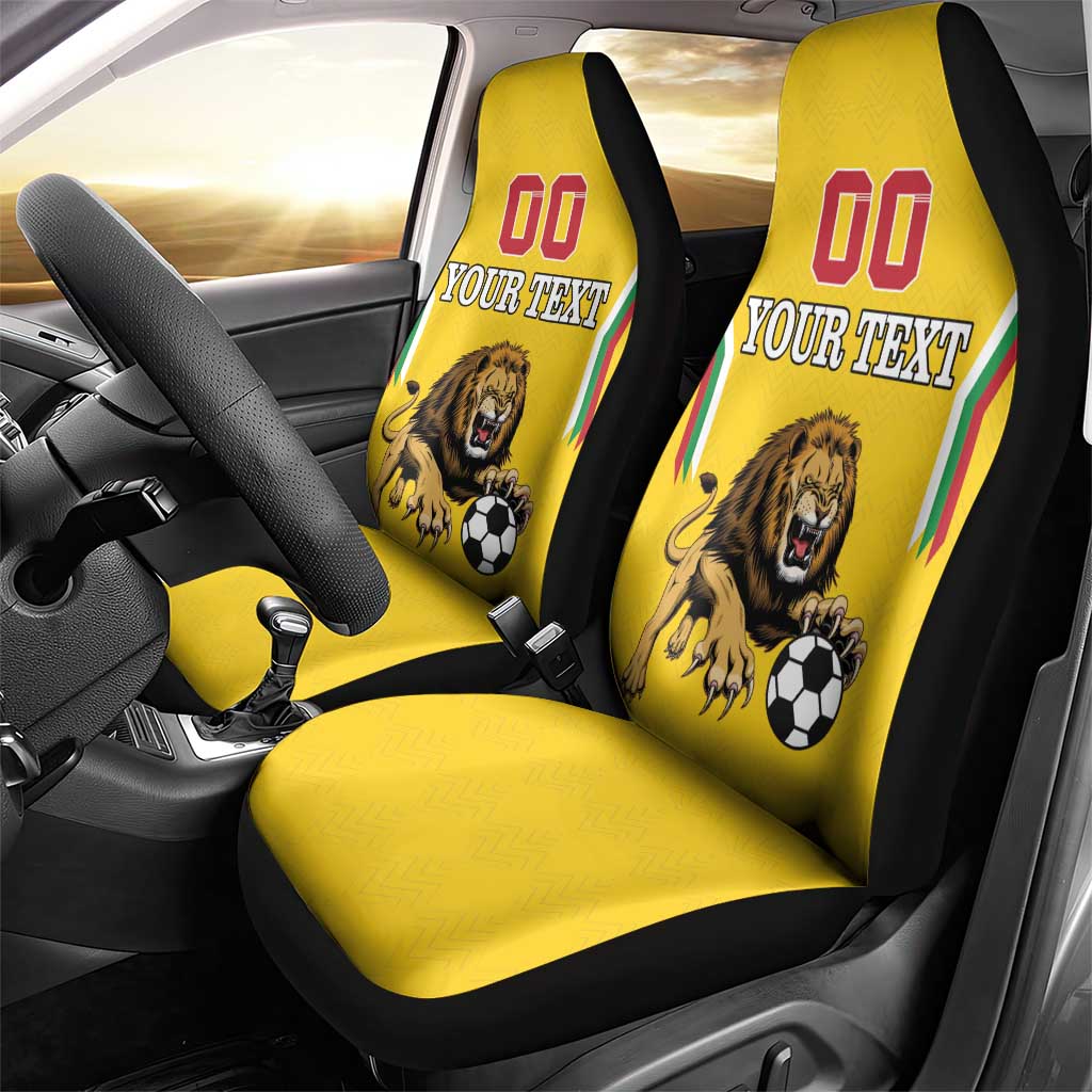 Custom Bulgaria Football Car Seat Cover The Lions Come Champions Yellow Version