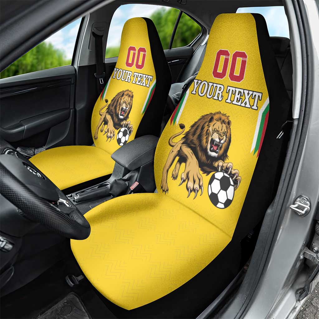 Custom Bulgaria Football Car Seat Cover The Lions Come Champions Yellow Version