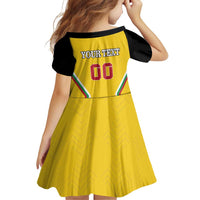Custom Bulgaria Football Family Matching Off Shoulder Short Dress and Hawaiian Shirt The Lions Come Champions Yellow Version