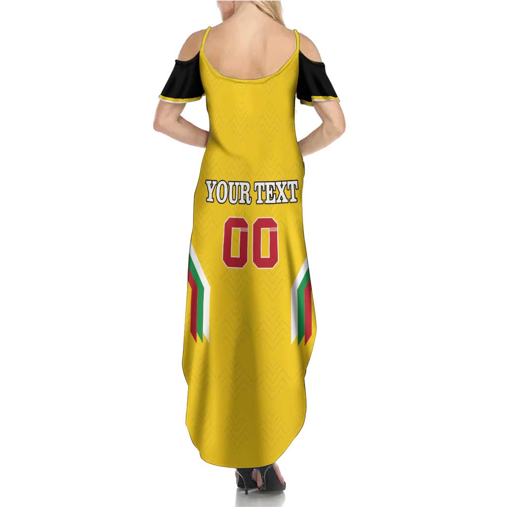Custom Bulgaria Football Family Matching Summer Maxi Dress and Hawaiian Shirt The Lions Come Champions Yellow Version