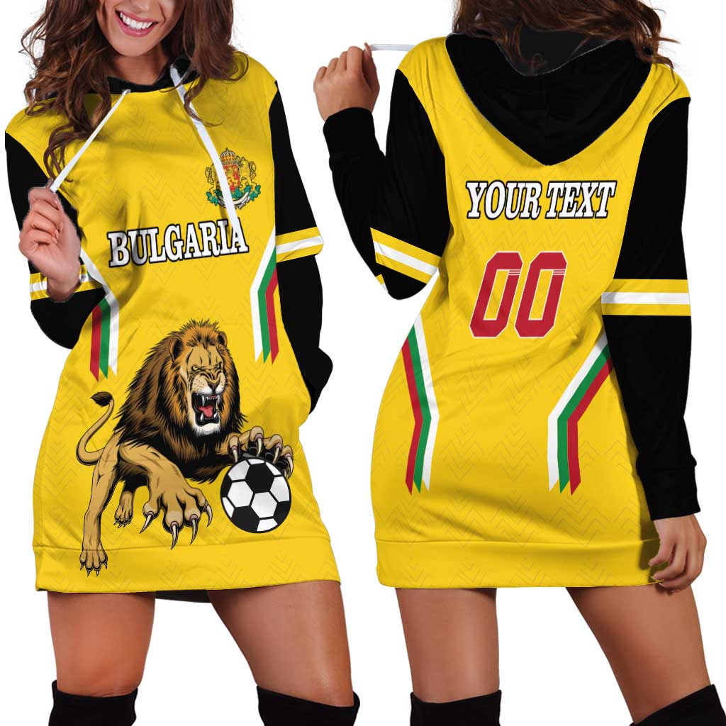 Custom Bulgaria Football Hoodie Dress The Lions Come Champions Yellow Version
