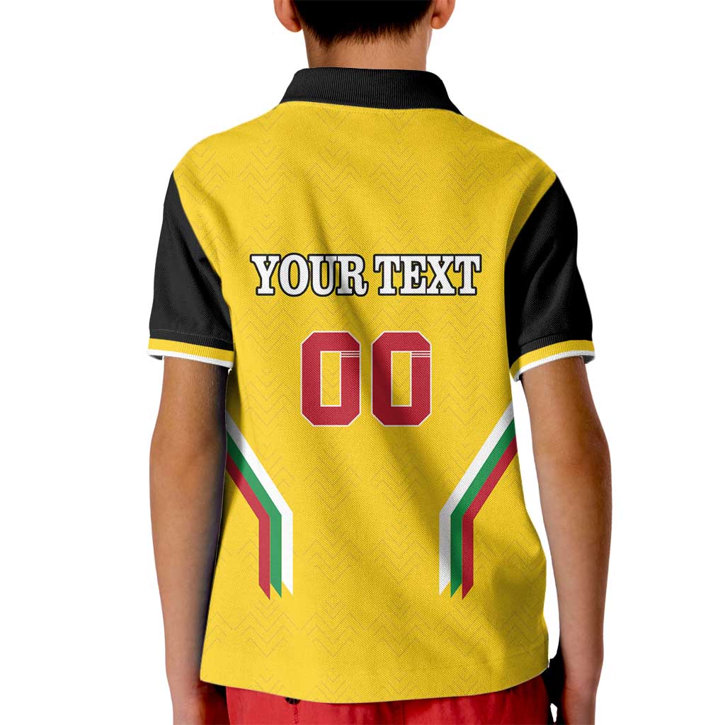 Custom Bulgaria Football Kid Polo Shirt The Lions Come Champions Yellow Version