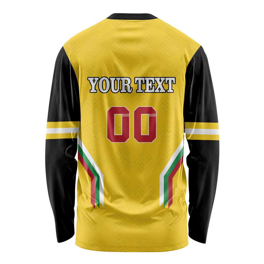 Custom Bulgaria Football Long Sleeve Shirt The Lions Come Champions Yellow Version