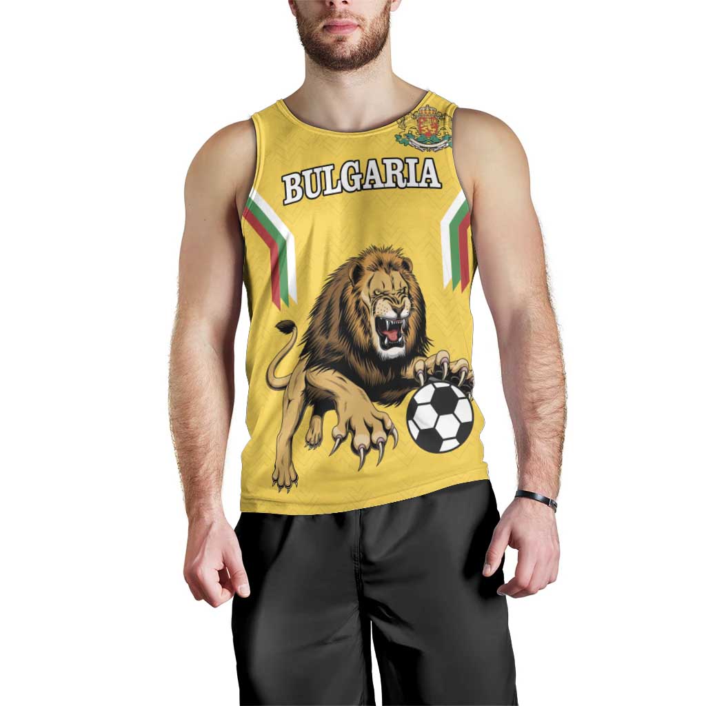 Custom Bulgaria Football Men Tank Top The Lions Come Champions Yellow Version