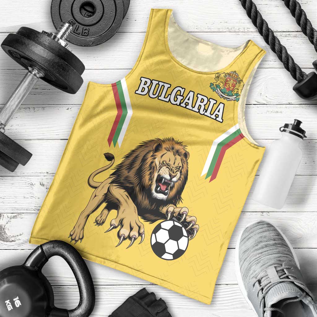 Custom Bulgaria Football Men Tank Top The Lions Come Champions Yellow Version