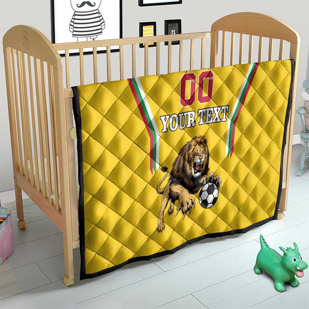 Custom Bulgaria Football Quilt The Lions Come Champions Yellow Version - Wonder Print Shop