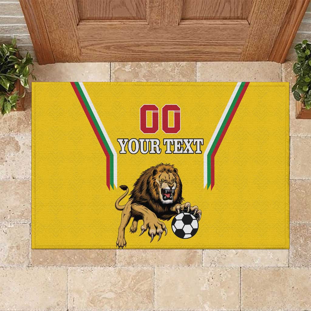 Custom Bulgaria Football Rubber Doormat The Lions Come Champions Yellow Version - Wonder Print Shop
