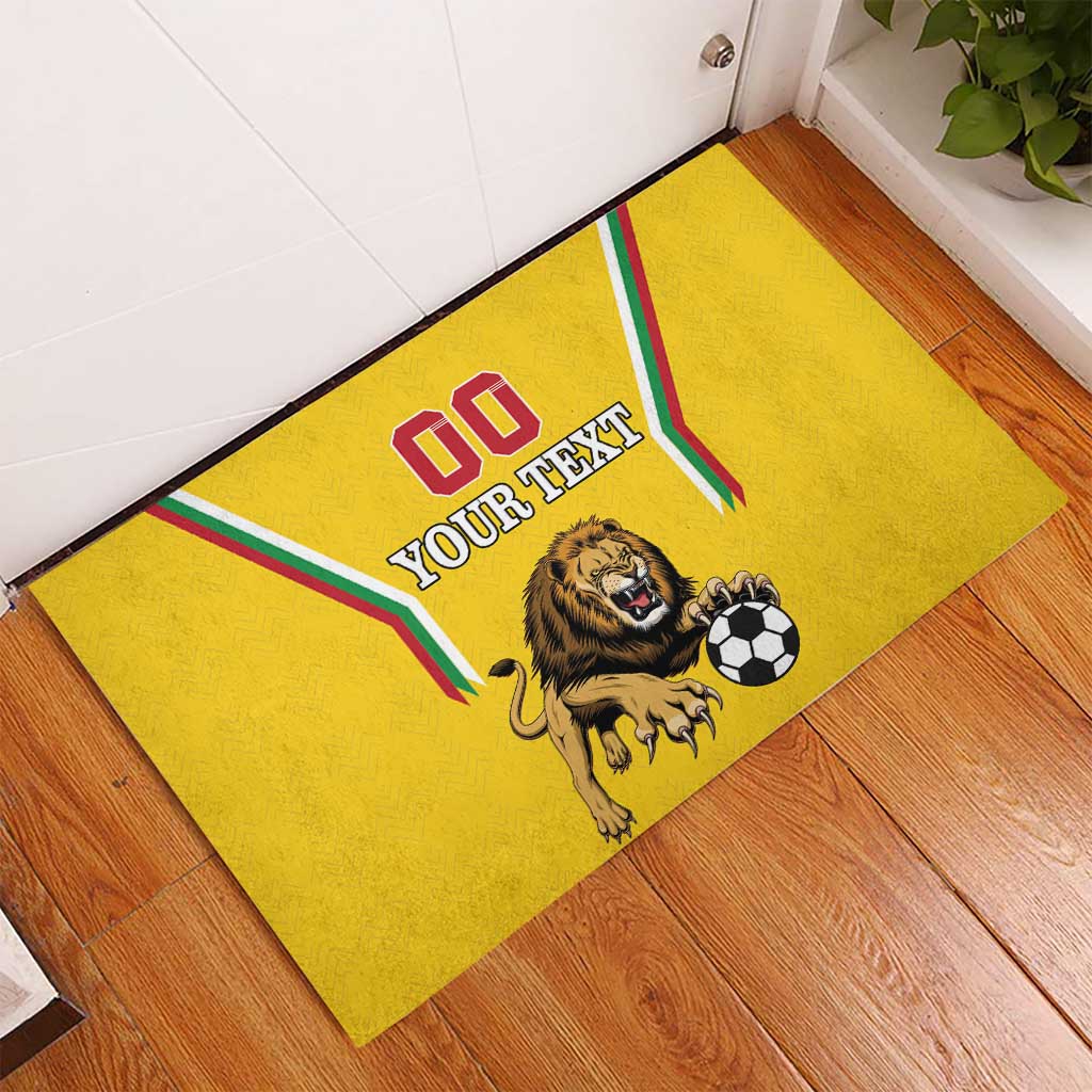 Custom Bulgaria Football Rubber Doormat The Lions Come Champions Yellow Version - Wonder Print Shop