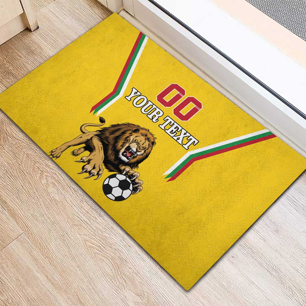 Custom Bulgaria Football Rubber Doormat The Lions Come Champions Yellow Version - Wonder Print Shop
