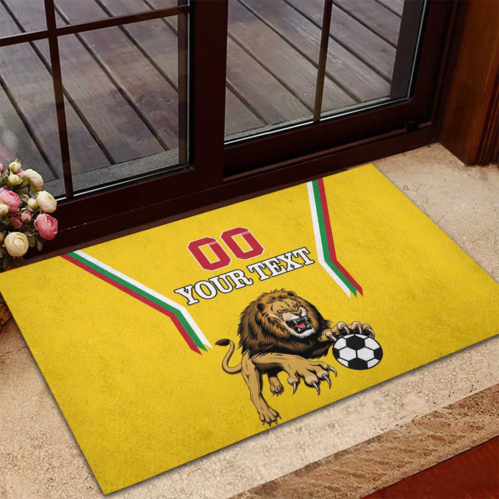 Custom Bulgaria Football Rubber Doormat The Lions Come Champions Yellow Version - Wonder Print Shop