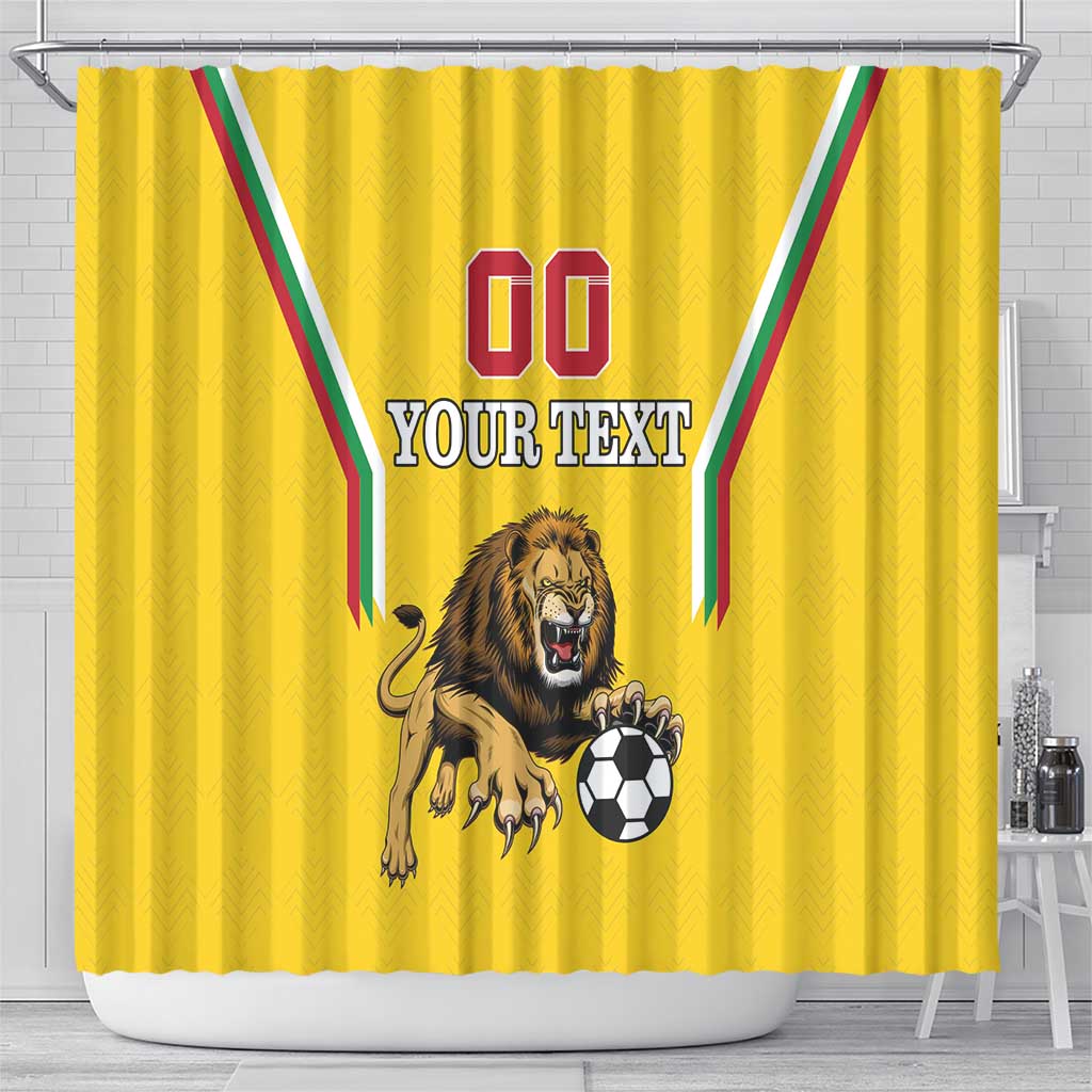 Custom Bulgaria Football Shower Curtain The Lions Come Champions Yellow Version - Wonder Print Shop