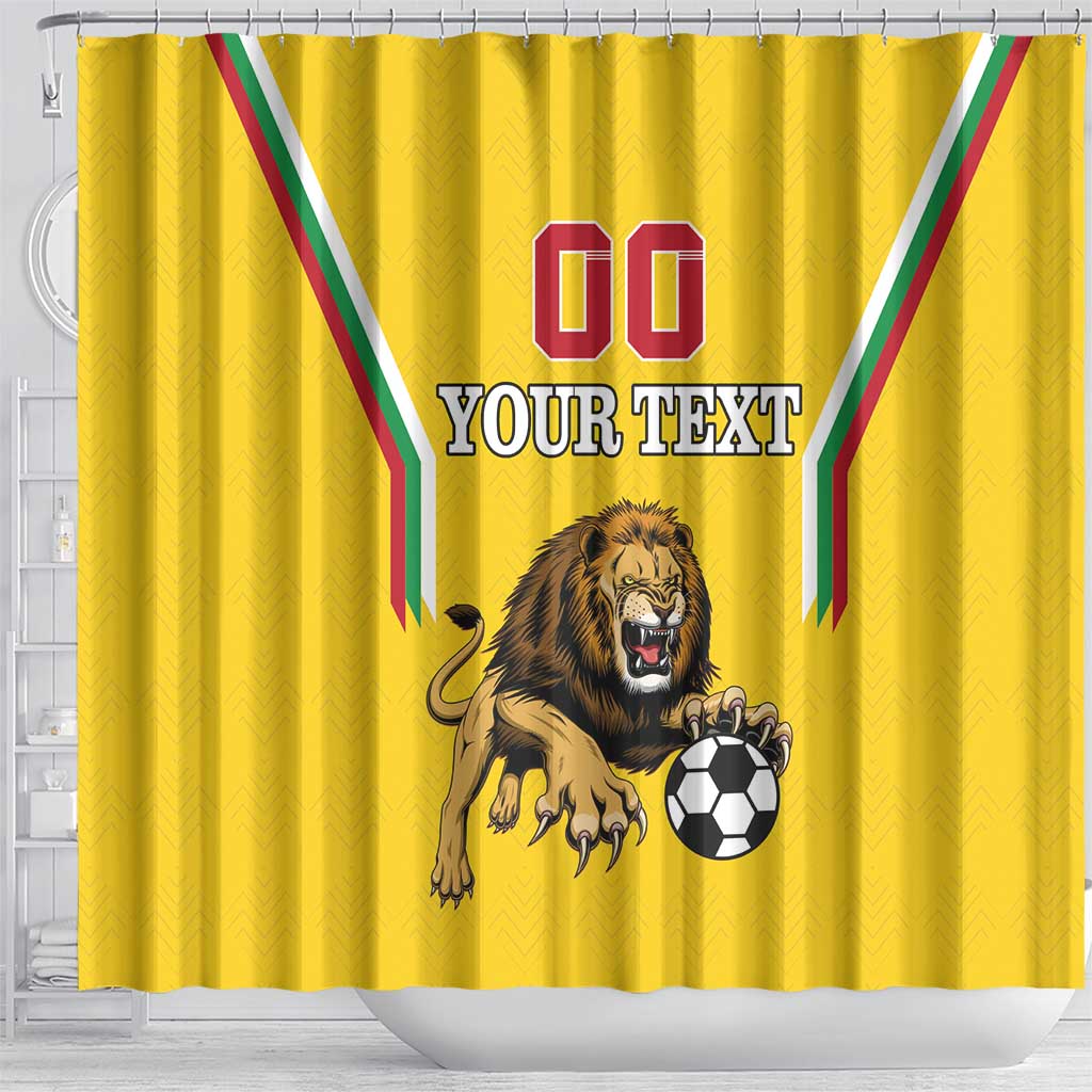 Custom Bulgaria Football Shower Curtain The Lions Come Champions Yellow Version - Wonder Print Shop