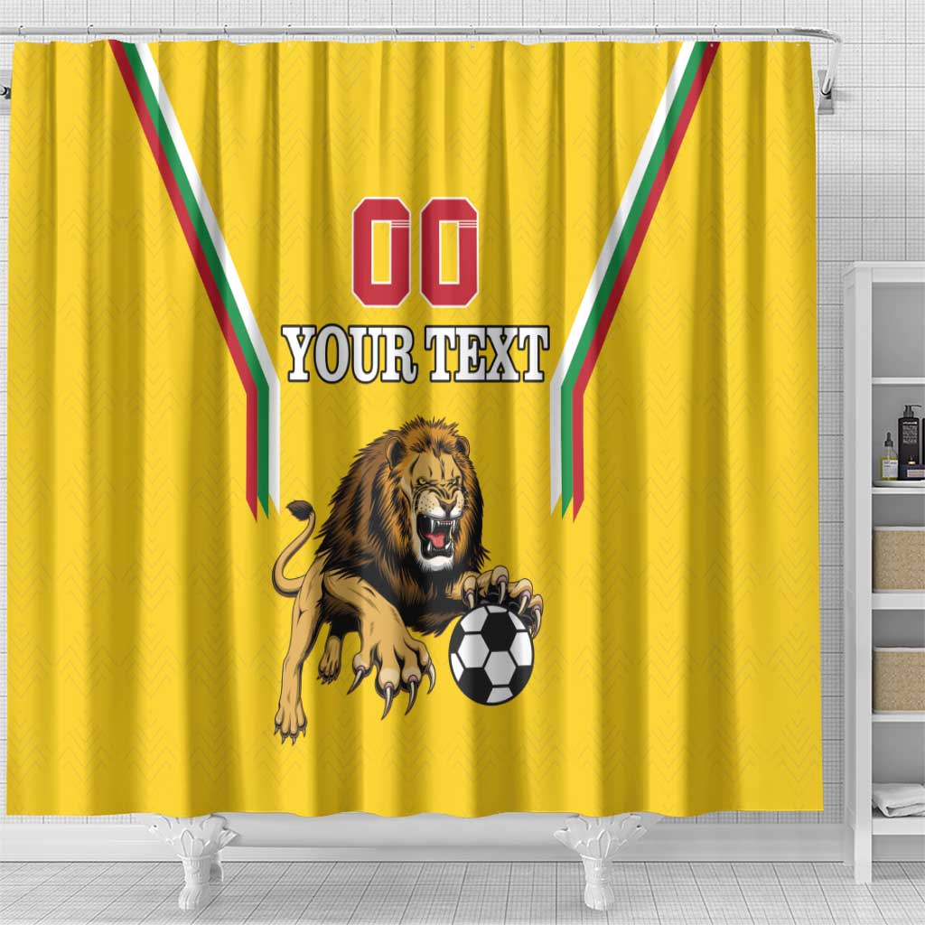 Custom Bulgaria Football Shower Curtain The Lions Come Champions Yellow Version - Wonder Print Shop