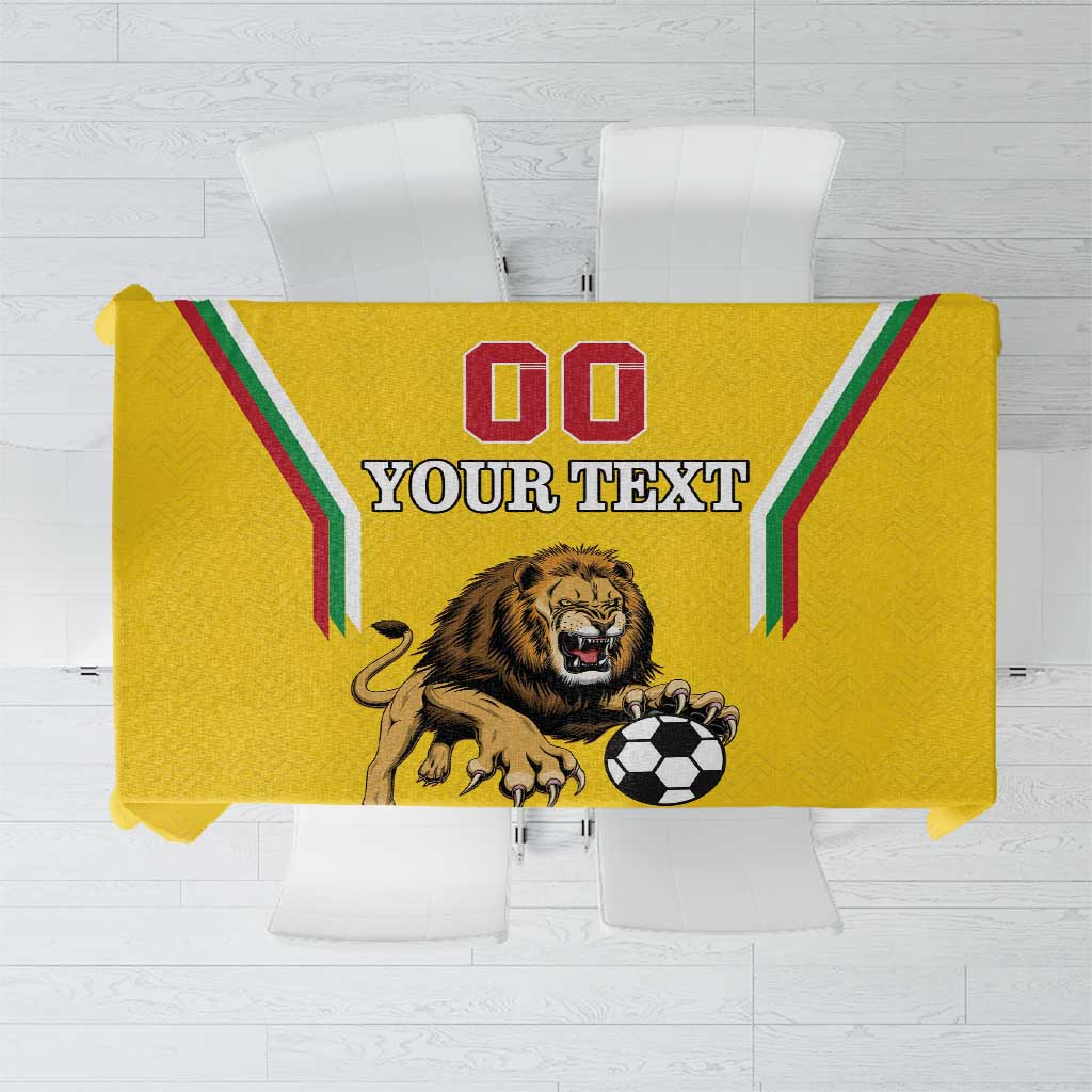 Custom Bulgaria Football Tablecloth The Lions Come Champions Yellow Version - Wonder Print Shop