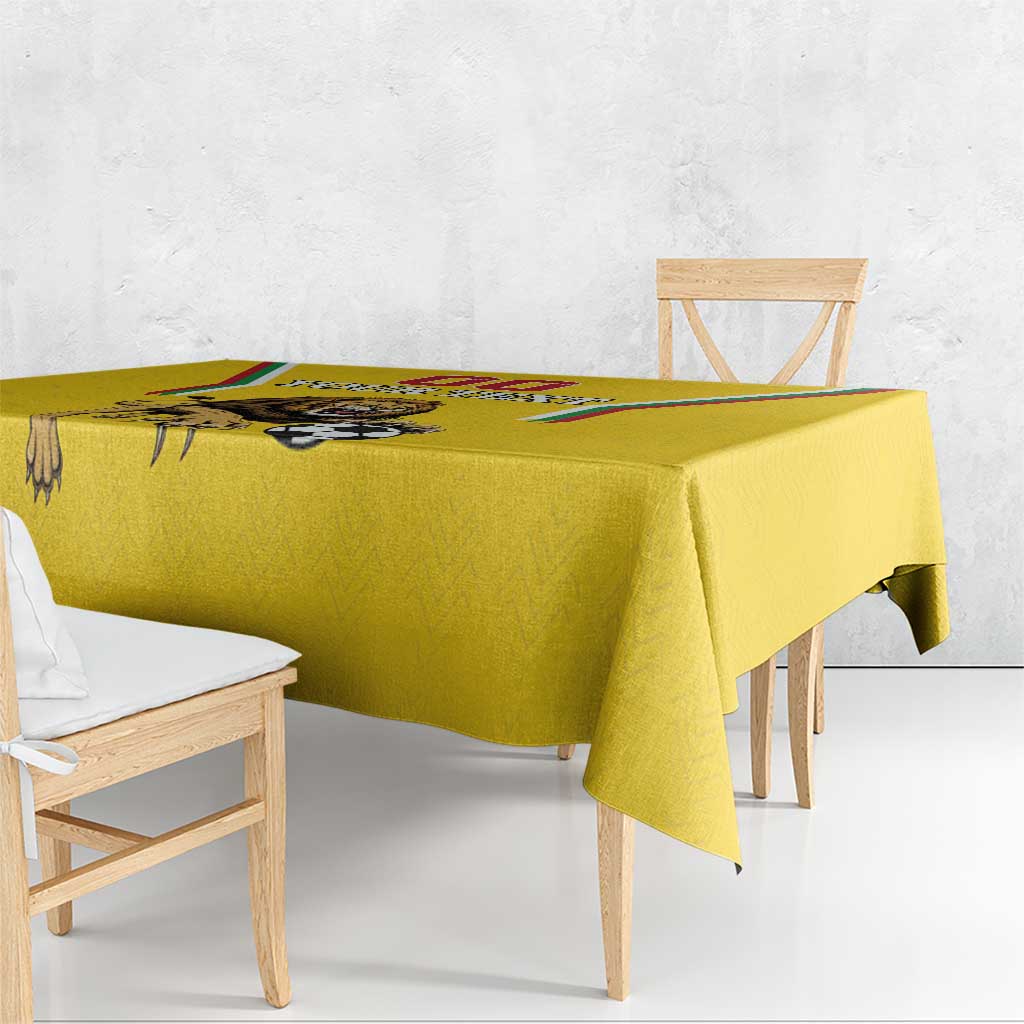 Custom Bulgaria Football Tablecloth The Lions Come Champions Yellow Version - Wonder Print Shop