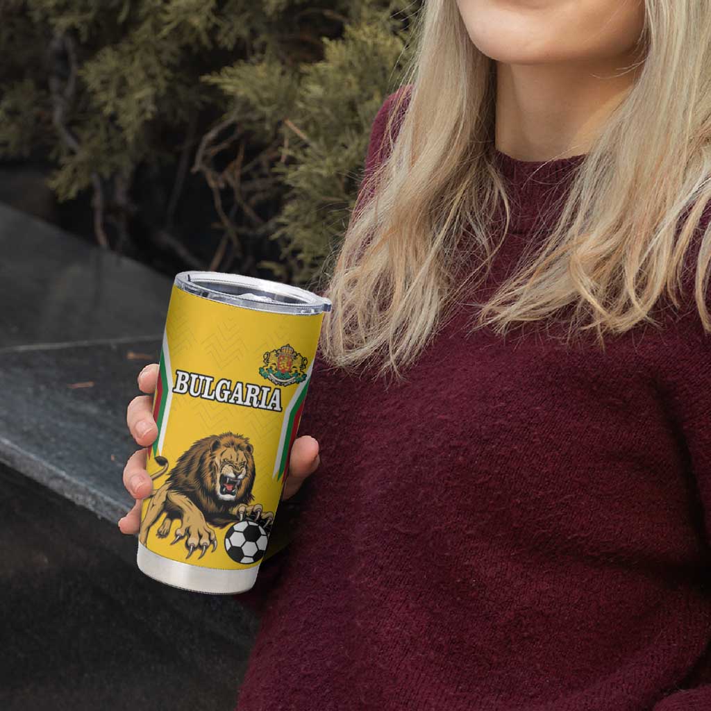 Custom Bulgaria Football Tumbler Cup The Lions Come Champions Yellow Version - Wonder Print Shop