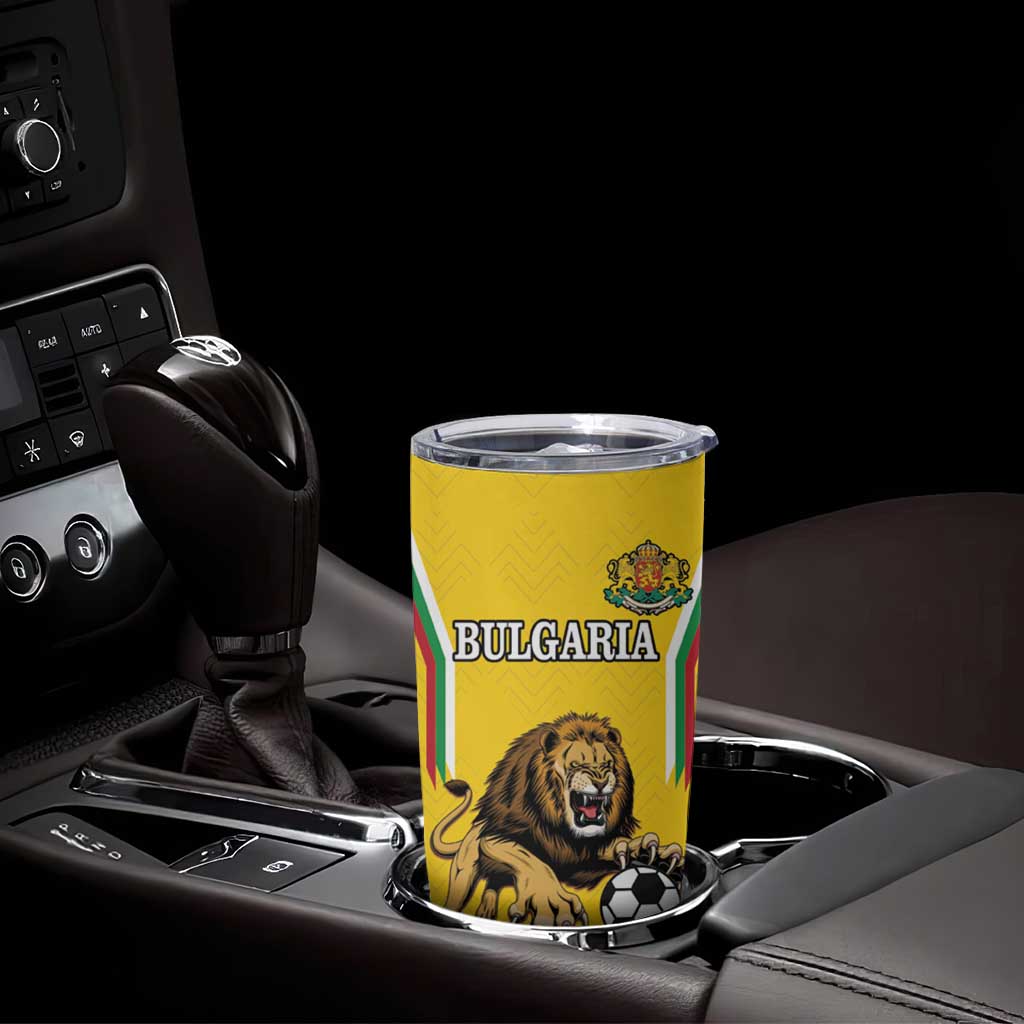 Custom Bulgaria Football Tumbler Cup The Lions Come Champions Yellow Version - Wonder Print Shop