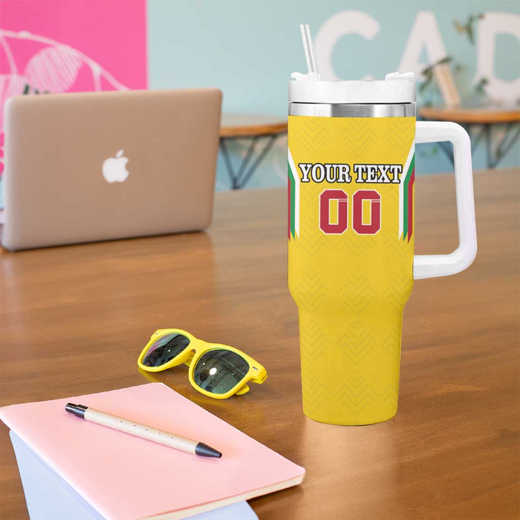 Custom Bulgaria Football Tumbler With Handle The Lions Come Champions Yellow Version - Wonder Print Shop